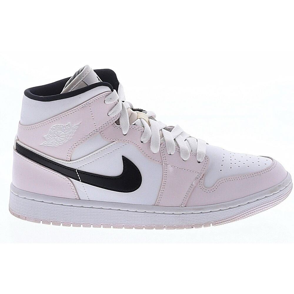 Nike Air Jordan 1 Mid White Black Pink BQ6472-500 Womens 9.5 Leather Retro Shoes